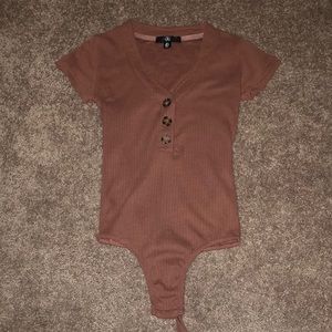 Missguided body suit dark beige